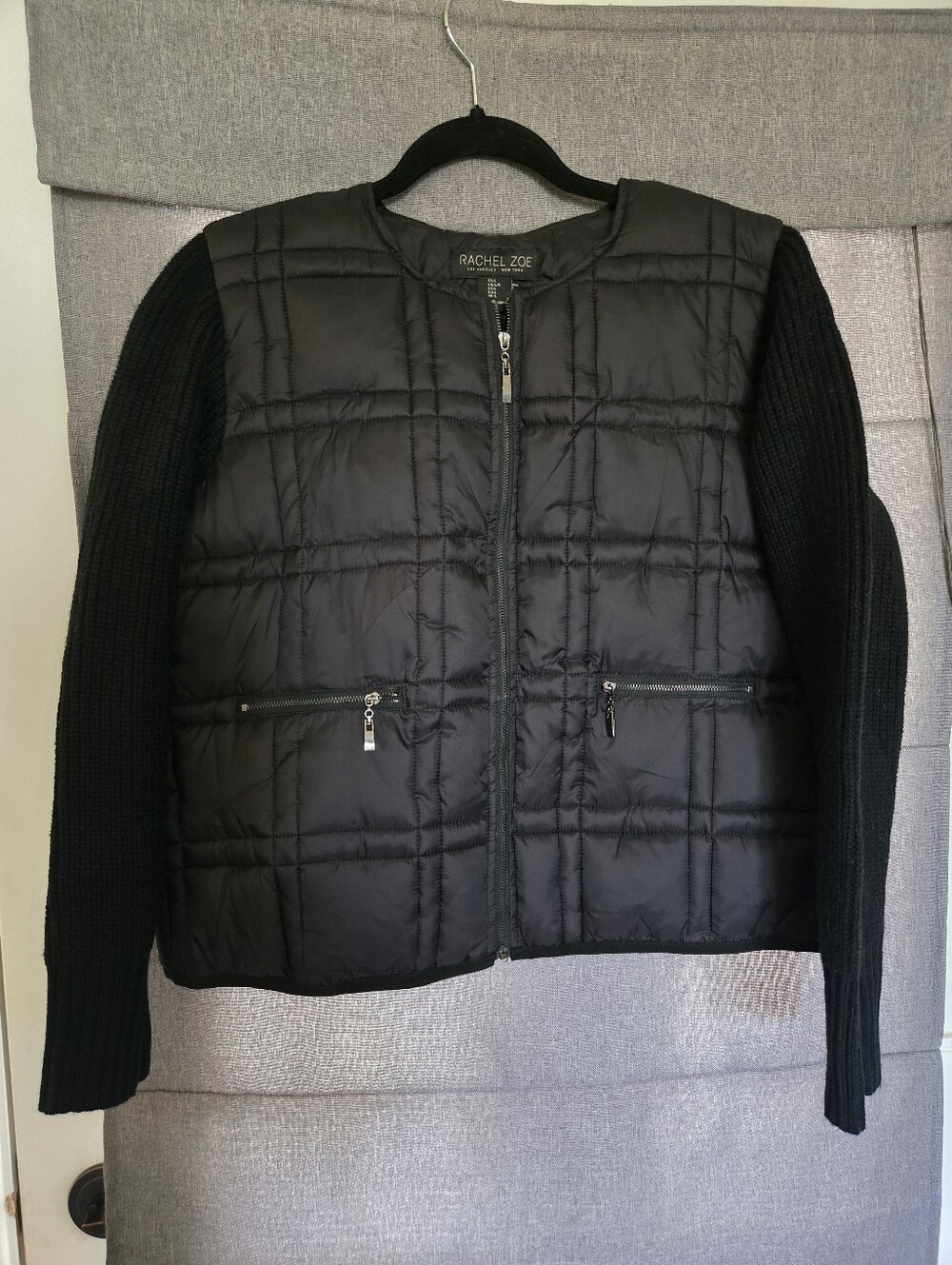 Rachel Zoe Black Quilted Jacket Large